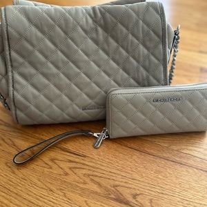 Michael Kors Grey Quilted Bag and wallet